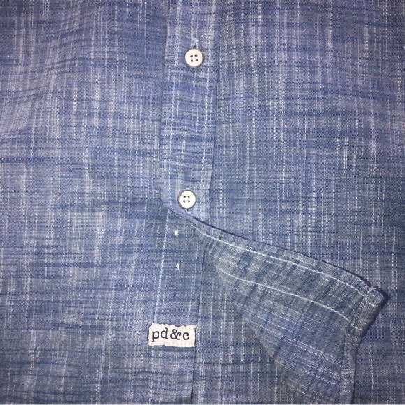 Boys Size 14-16 | pd&c | Blue-Gray Long Sleeves Button-Down Shirt - Picture 6 of 10